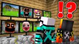 DASH and RAHUL Watching for Scary MIMIC FAMILY on CAMERAS in Minecraft!