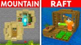 How To Build 4 EASY STARTER HOUSES in Minecraft