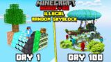 I Survived 100 Days On ILLEGAL Random Skyblock in Minecraft Hardcore