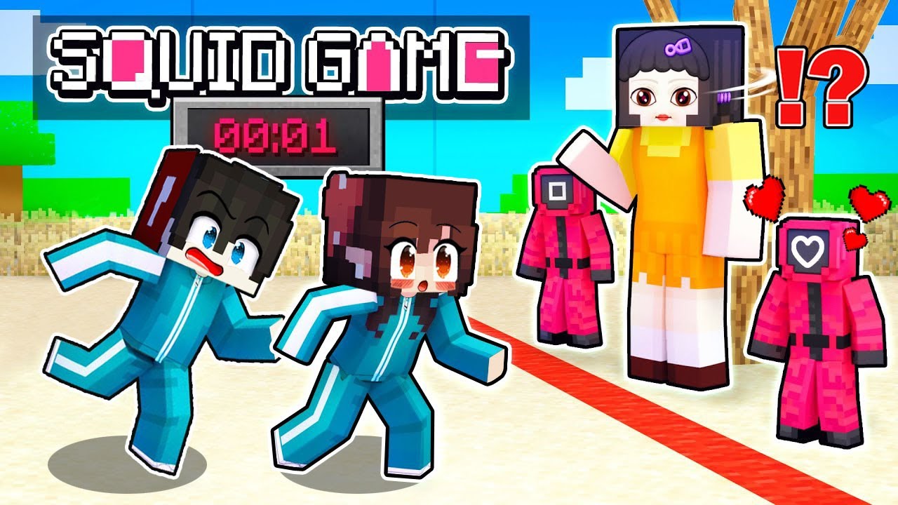 Playing squid game in minecraft with crazy fan girl tagalog